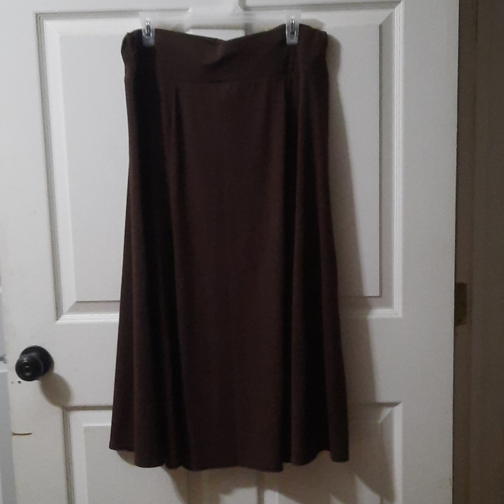 Brown Polyester Long Brown Skirt